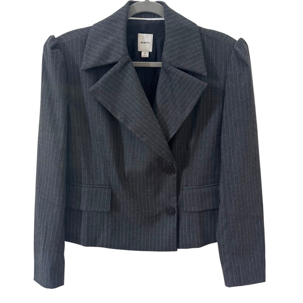 Maeve Anthropologie 80s Boxy Blazer Striped Jacket Size XS - Picture 5 of 11